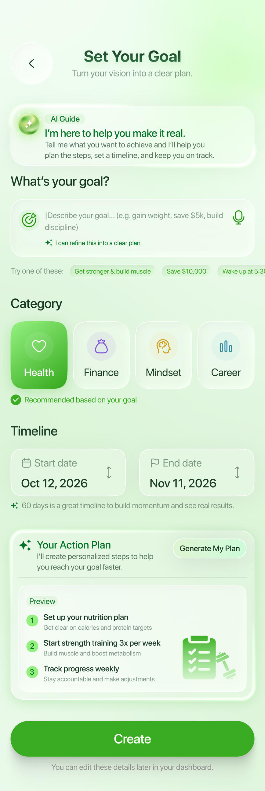 Turn goals into action